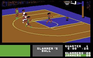 Fast Break (Commodore 64) screenshot: Game in progress
