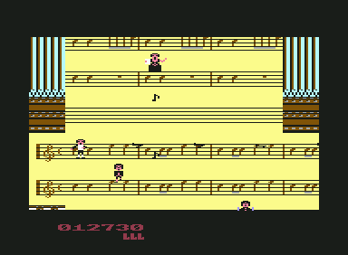 Amadeus Revenge (Commodore 64) screenshot: Singers are here...