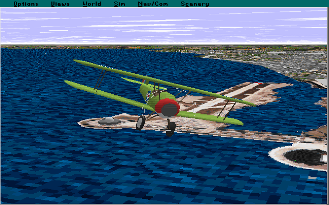 Microsoft Flight Simulator (v5.0) (DOS) screenshot: Sopwith Camel