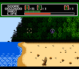 Mechanized Attack (NES) screenshot: Landing on the island for the invasion