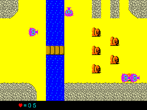 Fanwor: The Legend of Gemda (Linux) screenshot: Out again and two of the bugs...