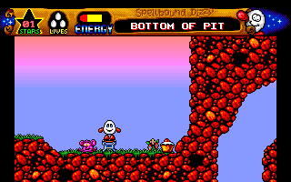 Spellbound Dizzy (Amiga) screenshot: Bottom of pit.