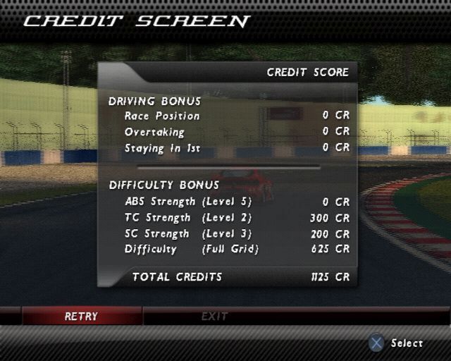 Ferrari Challenge: Trofeo Pirelli (PlayStation 2) screenshot: The end of a Quick Race.<br>Completing races, even finishing a dismal eighth earns credits