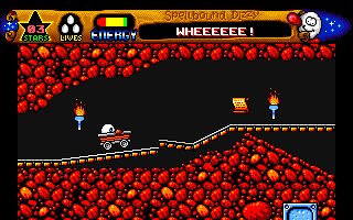 Spellbound Dizzy (Amiga) screenshot: Wheeeeee!