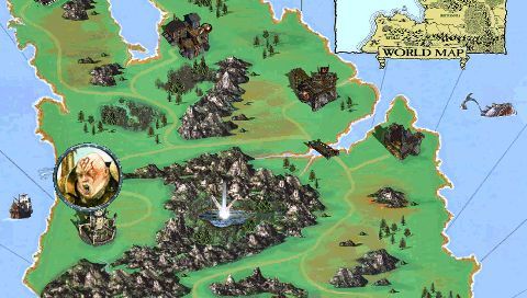 Warhammer: Battle for Atluma (PSP) screenshot: World map