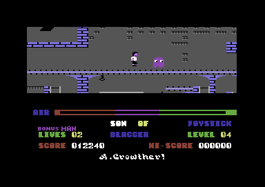 Son of Blagger (Commodore 64) screenshot: Pinky makes a cameo appearance