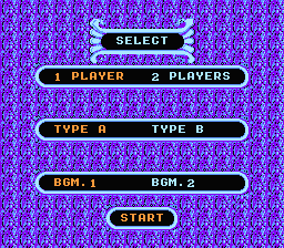Bubble Bath Babes (NES) screenshot: Main menu