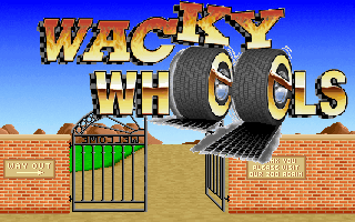 Wacky Wheels (DOS) screenshot: The title screen