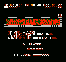 Chinese Hero (NES) screenshot: Title screen