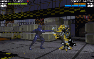 Rise of the Robots (Amiga) screenshot: Cyborg vs Loader