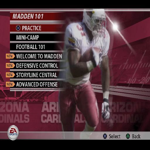 Madden NFL 2005 (PlayStation 2) screenshot: Madden 101 is an option from the main menu. here the gamer will find introductory videos on new features