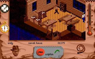 Indiana Jones and the Fate of Atlantis: The Action Game (DOS) screenshot: Level 2 - looking around