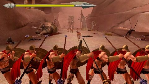 300: March to Glory (PSP) screenshot: Commanding the Phalanx.