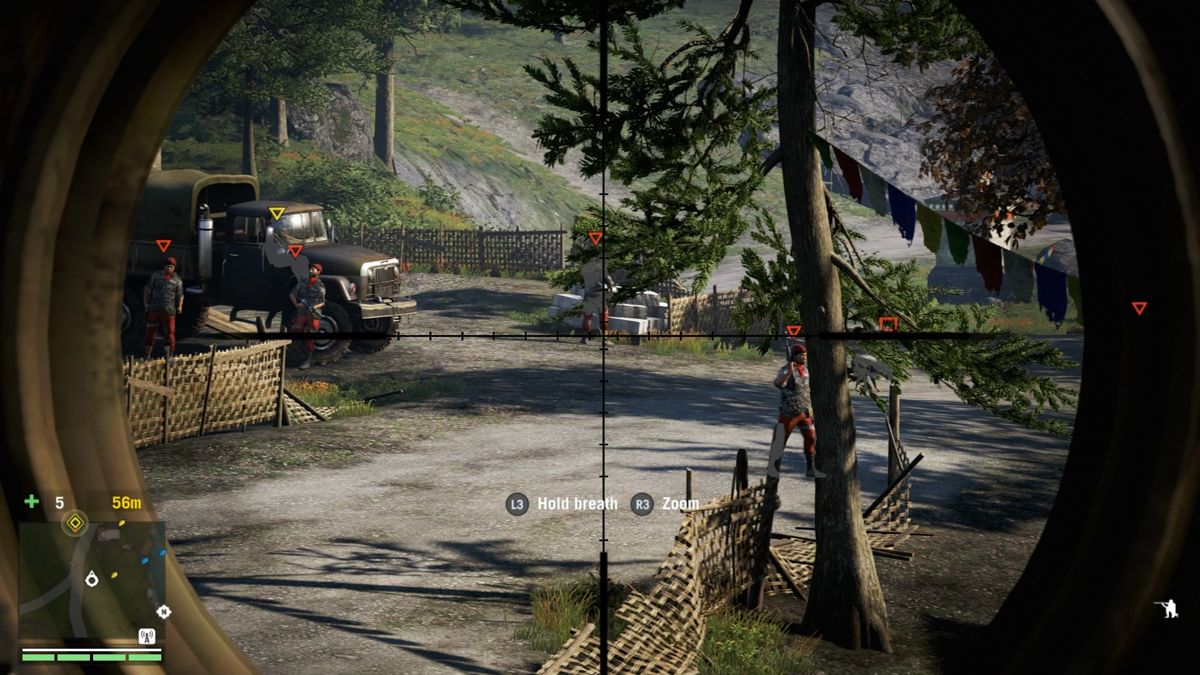 Far Cry 4 (PlayStation 4) screenshot: Sniping stray guards