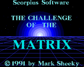 The Challenge of the Matrix (Amiga) screenshot: Title screen.