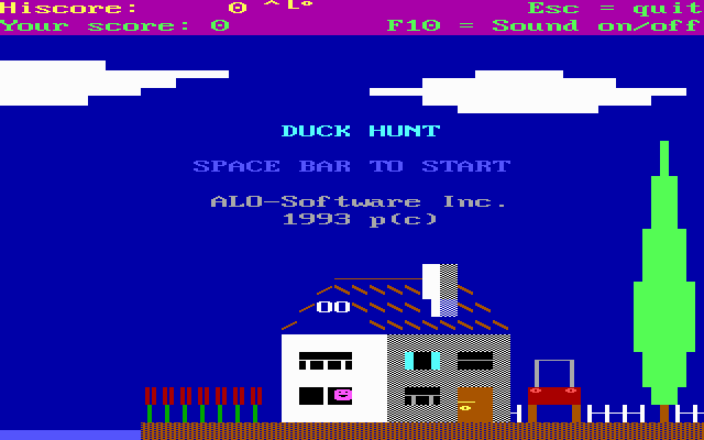 Duck Hunt (DOS) screenshot: Start screen