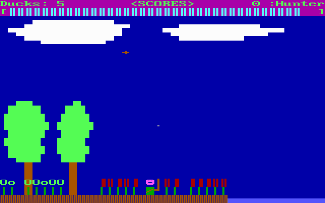 Duck Hunt (DOS) screenshot: Shooting a round
