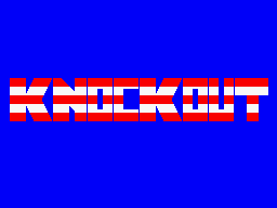 KnockOut! (ZX Spectrum) screenshot: (Knockout means the player has to rewind the tape, play it again and insert the code properly with 0% tolerance to mistakes. Of course the monitor has flown through the window.)