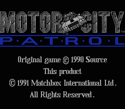 Motor City Patrol (1992) - MobyGames