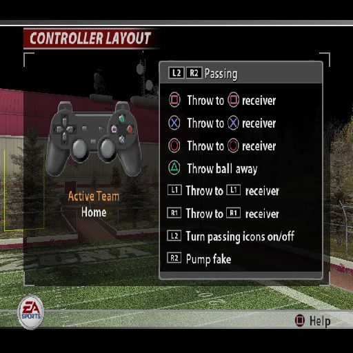 Madden NFL 2005 (PlayStation 2) screenshot: The basic controller configuration<br>This configuration cannot be altered and there's no alternative