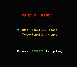 Family Feud (NES) screenshot: Choose your game type.