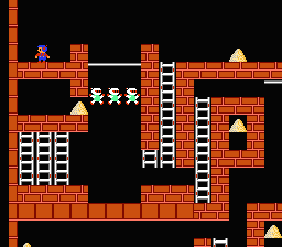 Championship Lode Runner (NES) screenshot: First stage
