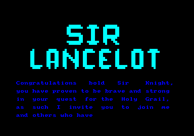 Sir Lancelot (Amstrad CPC) screenshot: High score details