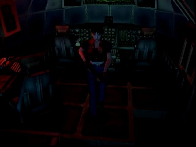 Resident Evil: Code: Veronica (Dreamcast) screenshot: Claire and Steve escape from the island in a plane