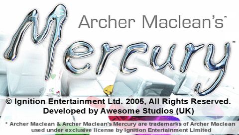 Archer Maclean's Mercury (PSP) screenshot: Title screen