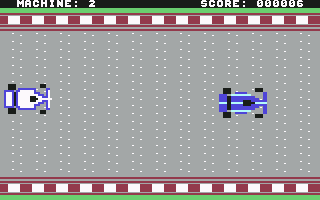 The Machine (Commodore 64) screenshot: You are starting the race behind all the cars...