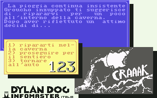 Dylan Dog: Le Notti della Luna Piena (Commodore 64) screenshot: Something is moved in the woods...