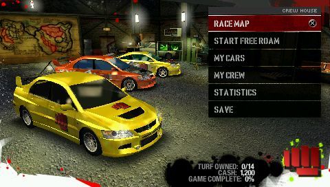 Need for Speed: Carbon - Own the City (PSP) screenshot: Crew house