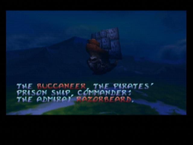 Rayman 2: The Great Escape (Nintendo 64) screenshot: Razorbeard's flying pirate prison ship