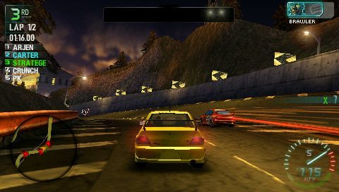 Need for Speed: Carbon - Own the City (PSP) screenshot: Brawler crew member on hunt