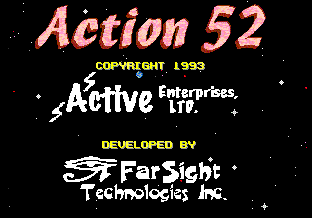 Action 52 (Genesis) screenshot: Title screen