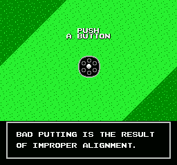 Golf Grand Slam (NES) screenshot: You're given advice after finishing a hole