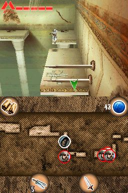 Assassin's Creed: Altaïr's Chronicles (Nintendo DS) screenshot: Lots of danger in this temple