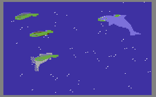 The Dolphin's Pearl (Commodore 64) screenshot: Some friends