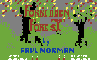 Forbidden Forest (Commodore 64) screenshot: Title screen