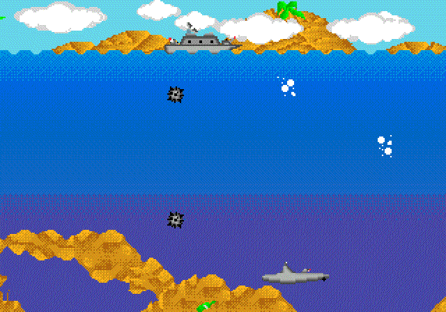 Action 52 (Genesis) screenshot: Bomb the submarines in Depth Charge