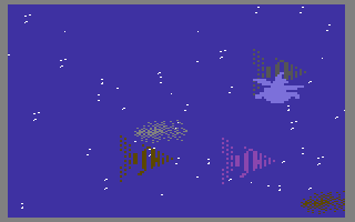 The Dolphin's Pearl (Commodore 64) screenshot: Moving up