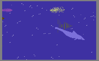 The Dolphin's Pearl (Commodore 64) screenshot: Moving diagonally