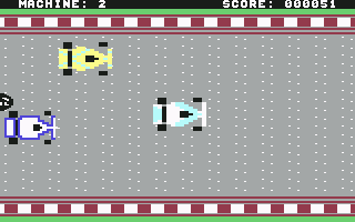 <small>The Machine (Commodore 64) screenshot:</small><br> You may see the blank place to move your car...