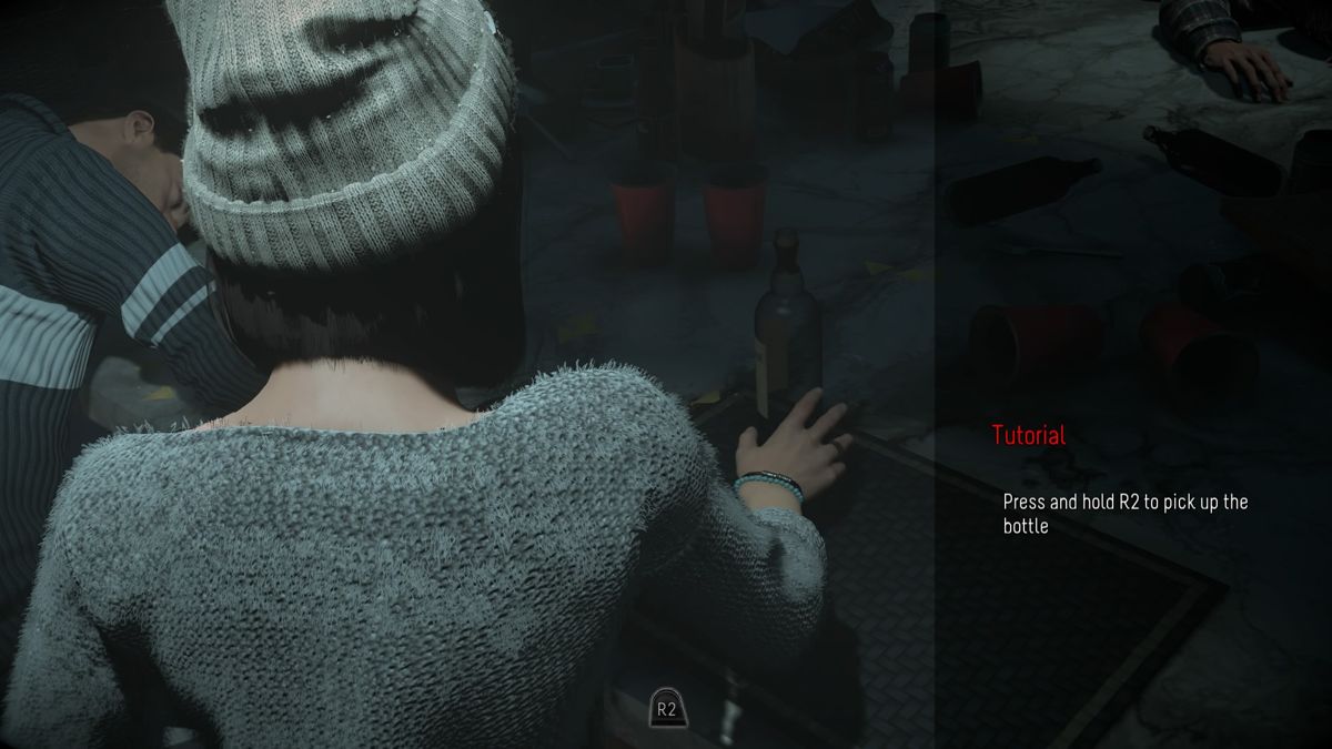 Until Dawn (PlayStation 4) screenshot: Tutorial on interacting with objects