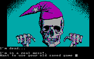 Sorcerer of Claymorgue Castle (DOS) screenshot: Staying in the moat for too long is one way to die...