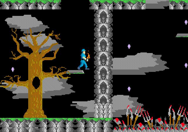 Action 52 (Genesis) screenshot: A spooky environment on the Haunted Hill.