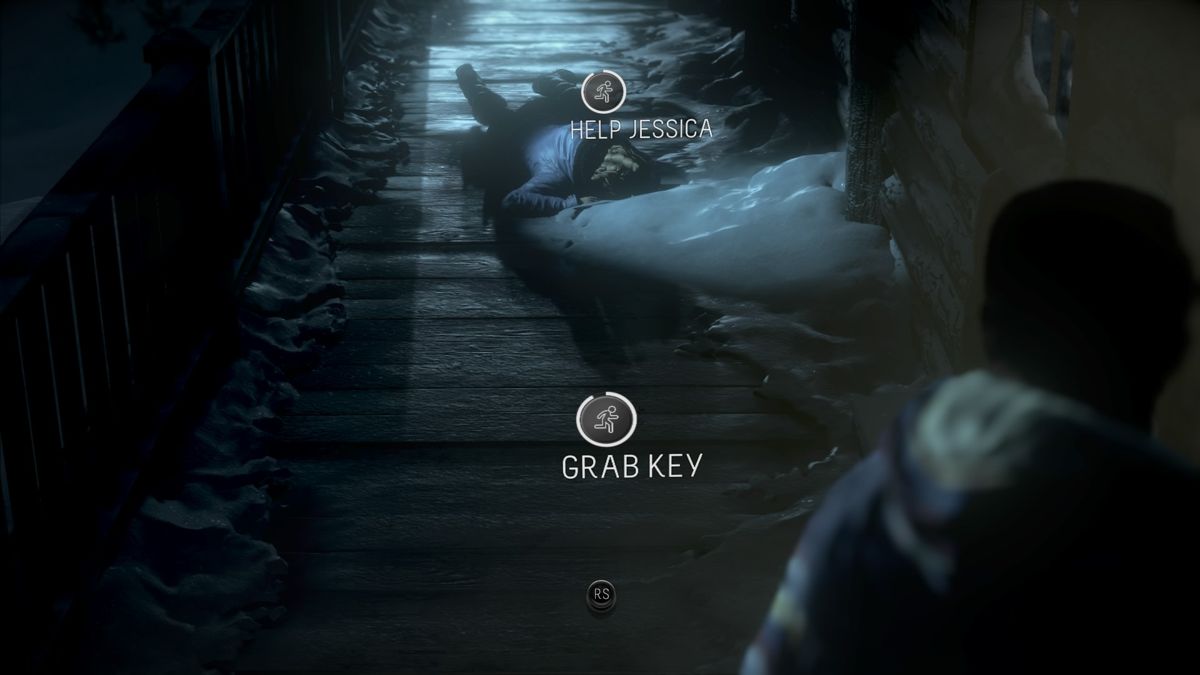 Until Dawn (PlayStation 4) screenshot: Help others, or help yourself