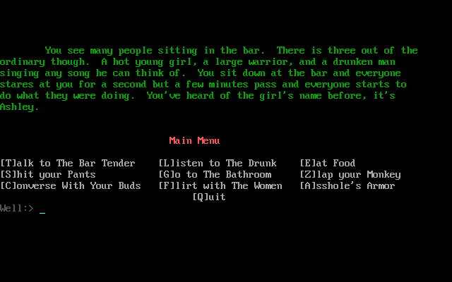 Totally Smashed (DOS) screenshot: Hanging out in the bar
