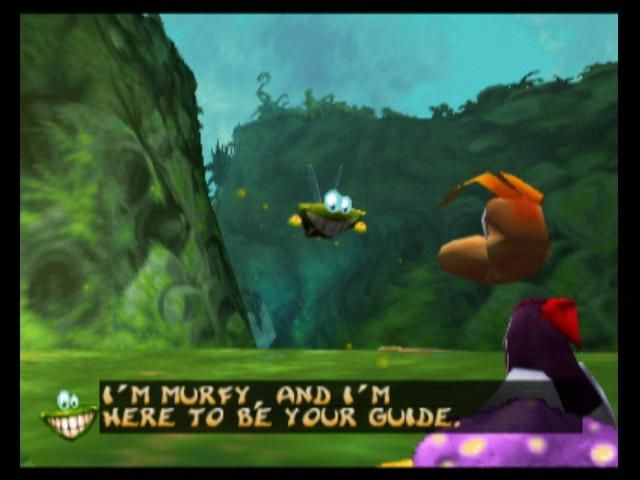 Rayman 2: The Great Escape (Nintendo 64) screenshot: Murfy will pop up through the game to provide game hints