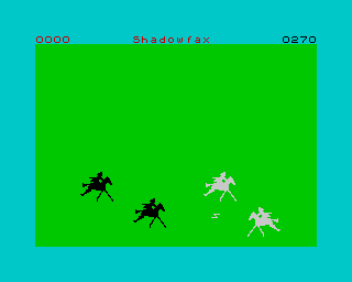 Shadowfax (ZX Spectrum) screenshot: The <i>enemy riders</i> change colours when hit by a thunderbolt.